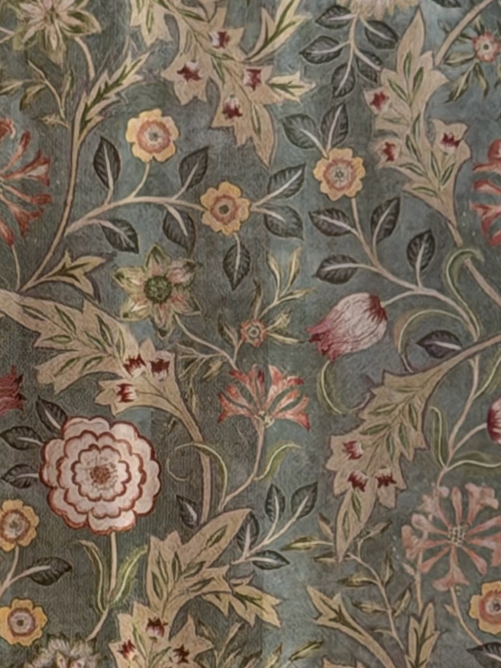 Morris & Co. NWT Beautiful Wilhelmina Floral Shower Curtain Teal & Red 72” x 72” - Picture 5 of 7